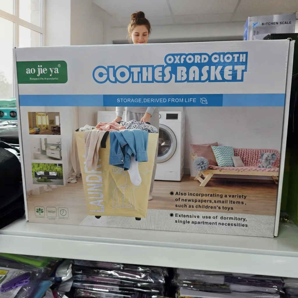 Platnena korpa za veš sa točkovićima