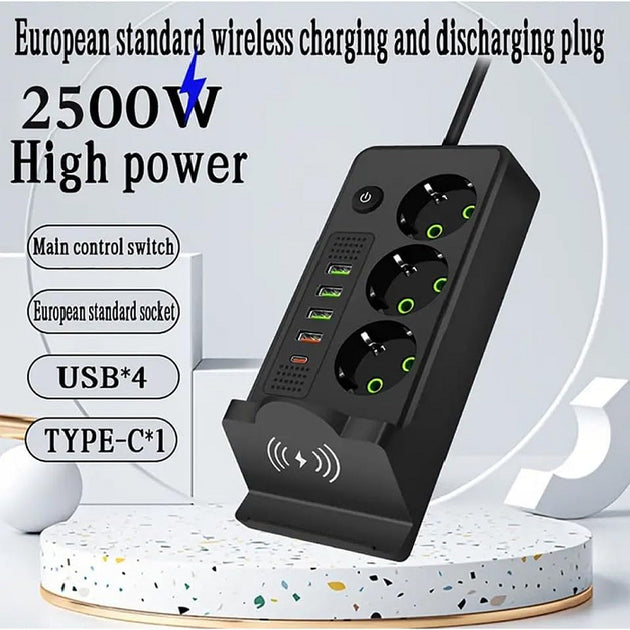 Produžni toranj sa USB priključcima i bežičnim punjenjem