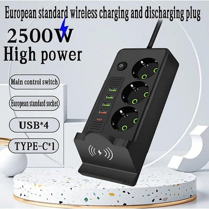 Produžni toranj sa USB priključcima i bežičnim punjenjem