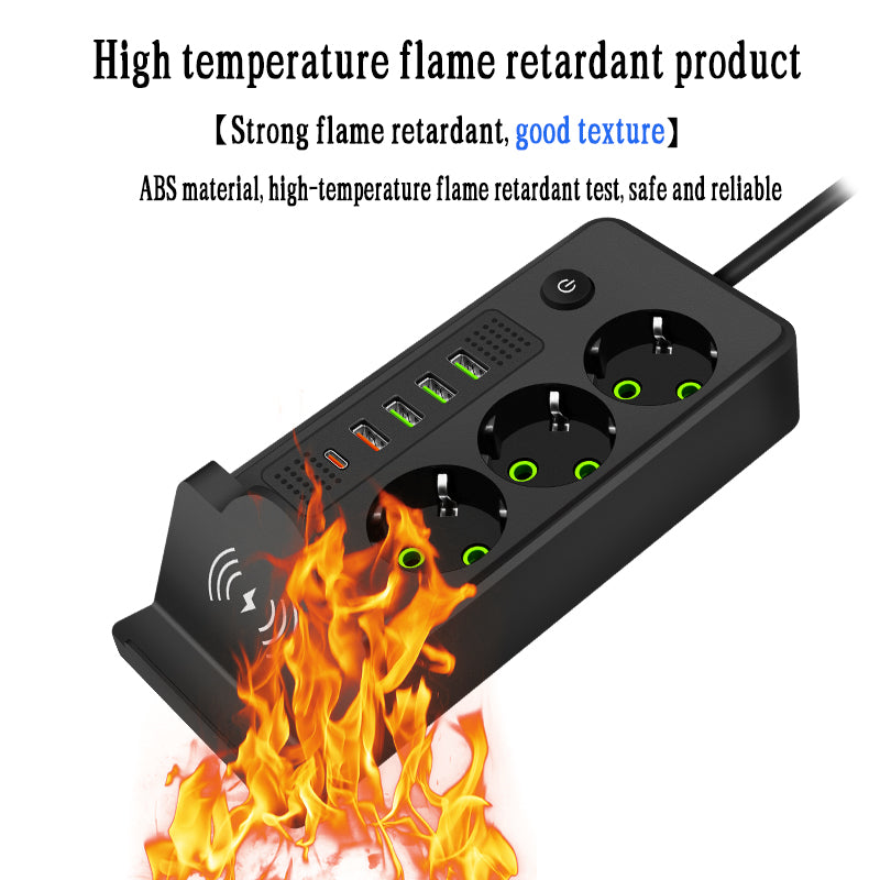 Produžni toranj sa USB priključcima i bežičnim punjenjem