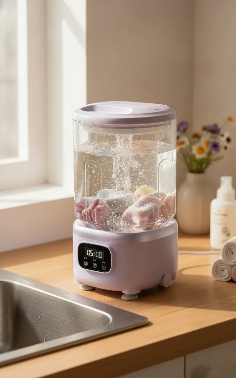 Bežična prenosiva mini veš mašina 0.5 kg sa digitalnim ekranom