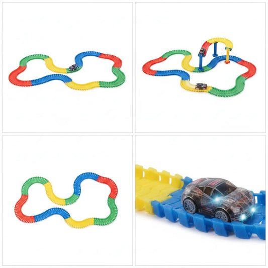 Svjetleća trkaća staza za autiće, 165 dijelova i LED autić
