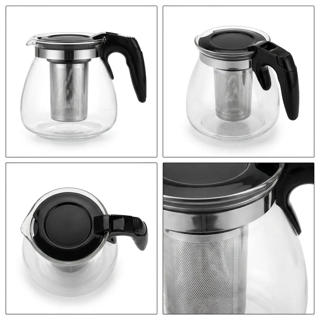 🍵 Stakleni Čajnik 1100 ml sa Metalnim Cjedilom