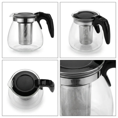 🍵 Stakleni Čajnik 1100 ml sa Metalnim Cjedilom